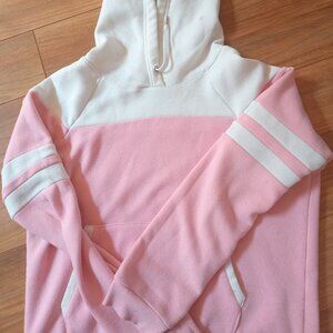 Pink & White Colorblock Hoodie